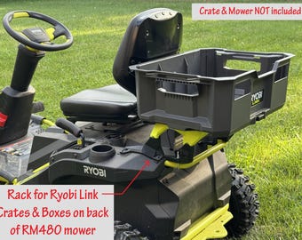 Rack for Ryobi Link Crates & Boxes on back of RM480e(x) 38" Mowers - Crates Boxes and Mower NOT Included