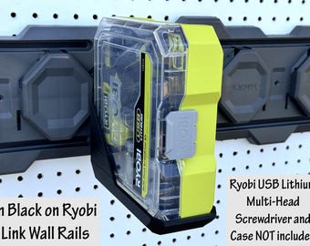 Holder for Ryobi USB Lithium Multi-Head Screwdriver Set and Case FVD51K | Does NOT include Screwdriver | Garage or Shop Organization