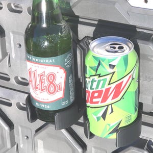 Double  Can Holder for Wall, Pegboard, or Ryobi Link Wall Rails Garage, shop spray paint or WD40 can or bottle storage and organization