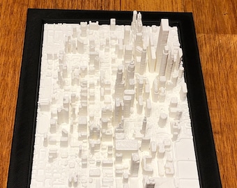 Philadelphia model 8”x6” 3D printed. Modern cityscape skyline architecture Philly Pennsylvania buildings