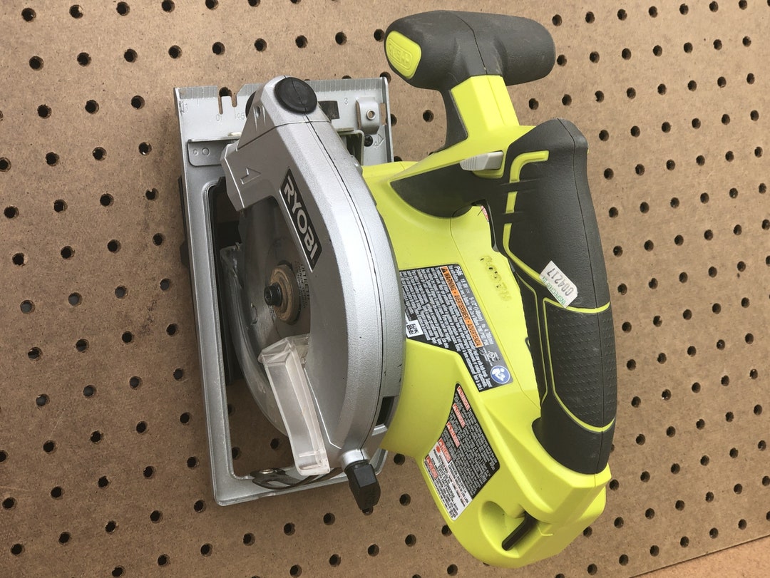 Circular Saw Holder for Pegboard, Wall, or Ryobi Link Wall Rails