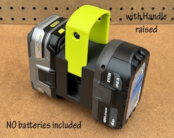 2-Battery Caddy for Ryobi 18v One+ Batteries | Battery Protector & Carrier | Garage, Shop, or Mancave Organization