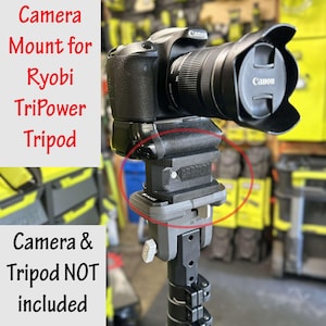 Soporte de cámara para trípode Ryobi TriPower o batería One+ de 18 V / Organización de garaje o taller