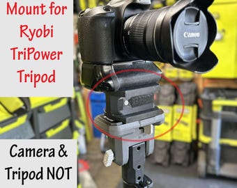 Camera Mount for Ryobi TriPower Tripod or 18v One+ Battery | Garage or Workshop Organization