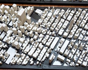 15.25"x8"x3"  3D printed PLA plastic model of Midtown Manhattan New York City with Times Square  + Empire State Building skyline cityscape