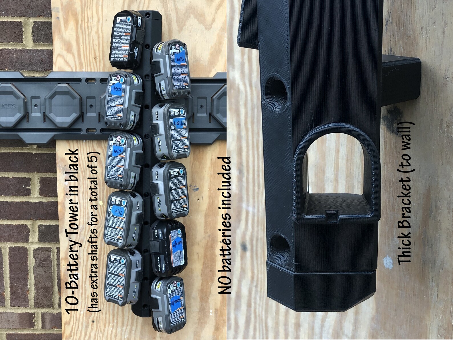 Battery Storage Tower for Ryobi 18v One+ Batteries | Mounts to Ryobi ...