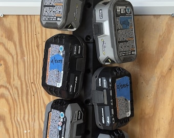 Modular Battery Holder Tower for Ryobi 18v One+ Batteries on Gladiator Gearwall or Gear Track - Batteries NOT included
