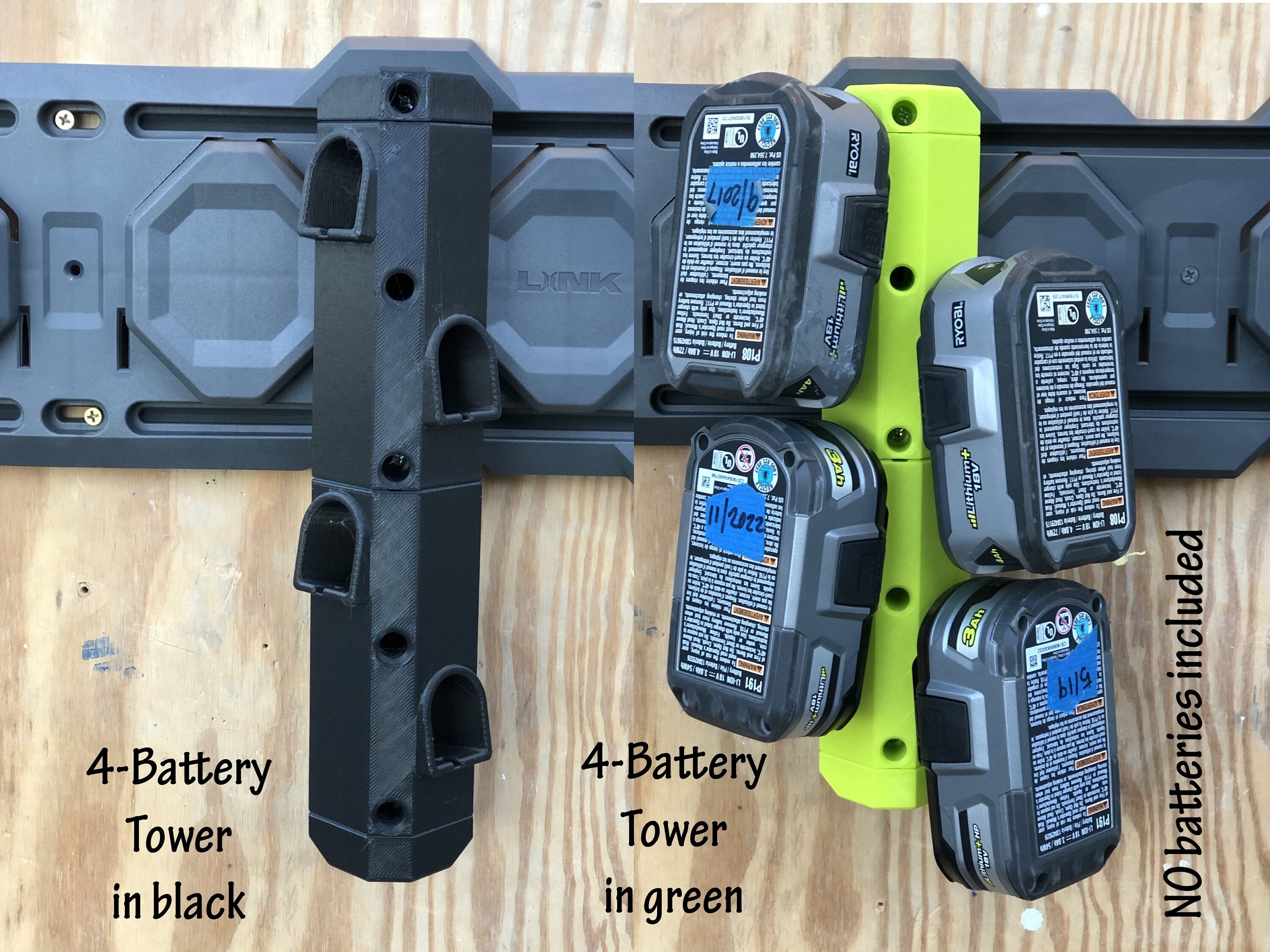 Battery Storage Tower for Ryobi 18v One+ Batteries | Mounts to Ryobi ...