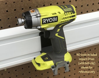 Ryobi 18v One+ 90-degree Tool Holder for Gladiator GearWall or GearTrack for Garage or Shop tool storage organization