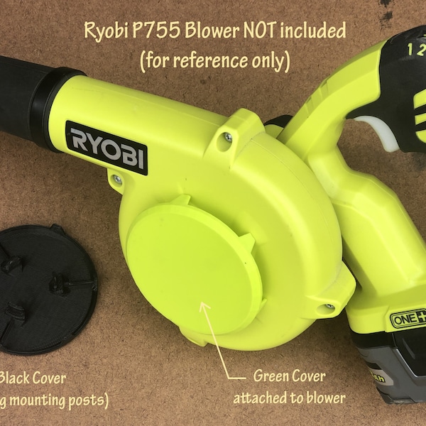 Intake Cover for Ryobi P755 Blower | 3D Printed Garage or Shop Tool diverter accessory