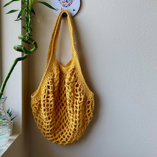 French Market Bag|Reusable Market Bag|Handmade|Farmers Market Bag|Crochet|Sustainable Fashion|Shopping Bag|Beach Bag|Vintage|Knit Bag|Summer