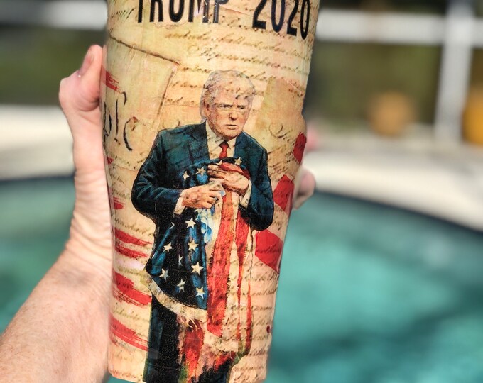 Constitution tumbler cup Trump Patriotic Flag