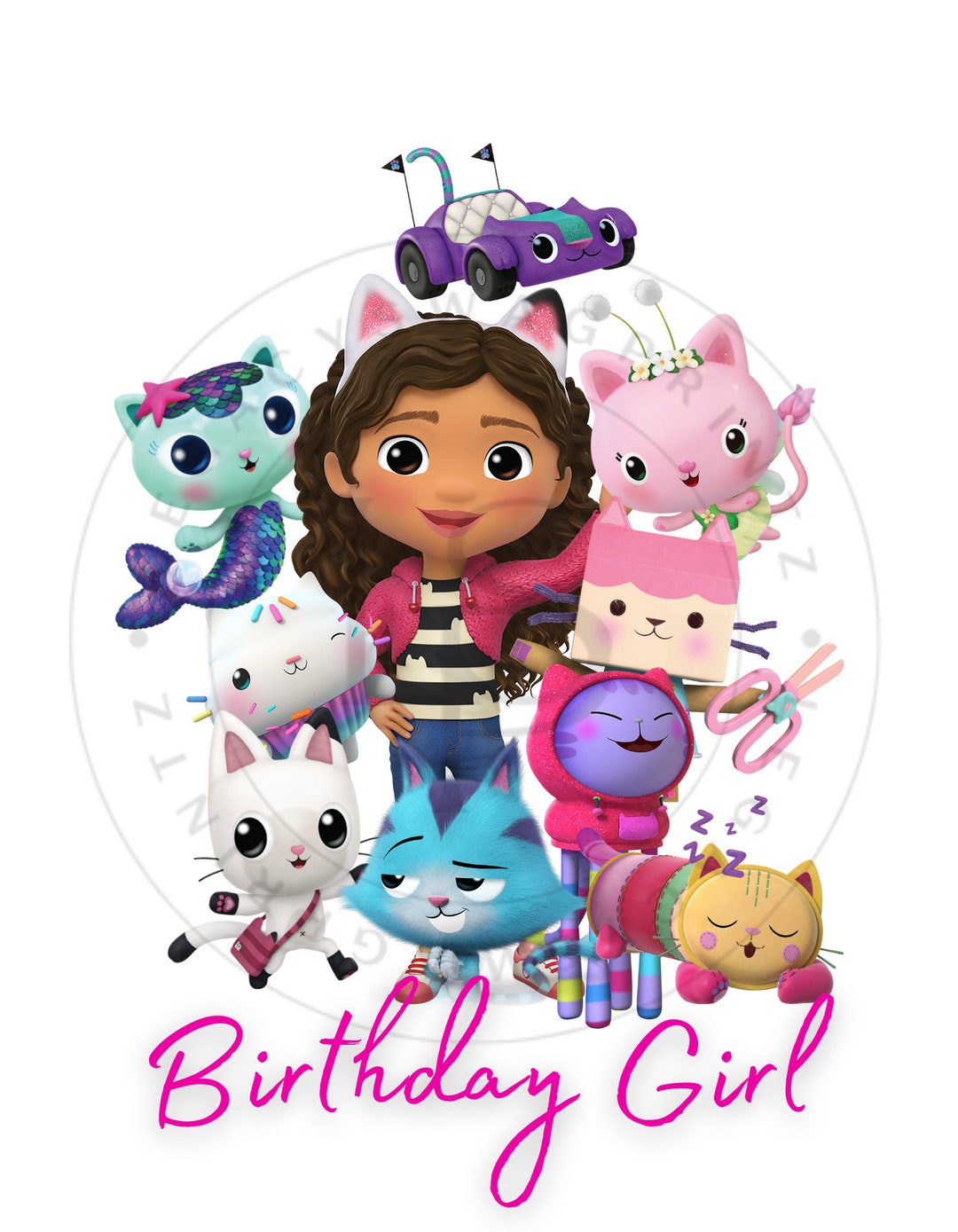 Gabby's Dollhouse Birthday Girl PNG Digital File Only Two Files, One 