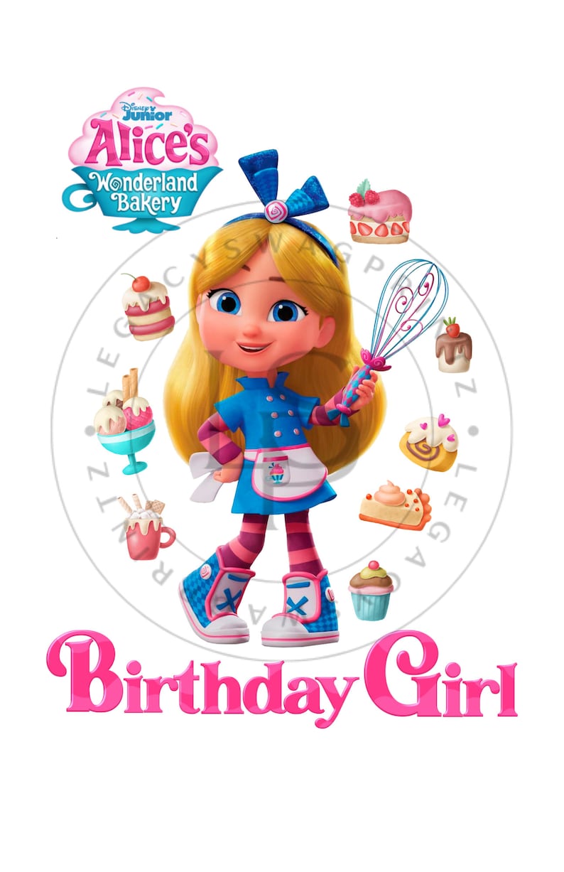 Alice's Wonderland Bakery Birthday Girl PNG Digital File Only image 1