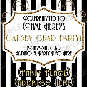 Gatsby Invitation (Personalized Digital File)