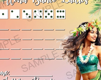 Luau Bunco Digital File Set (Score Cards & Table Cards)