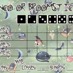 Witch Bunco Score Cards (Digital File)