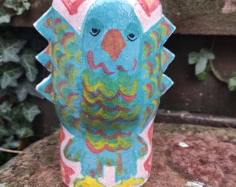 Handmade ceramic bird vase