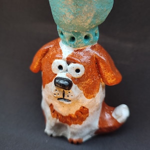 Handmade ceramic dog candle holder image 4