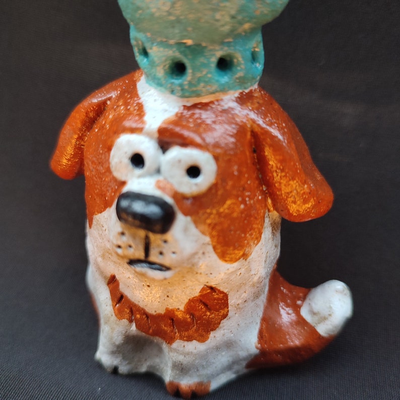 Handmade ceramic dog candle holder image 2
