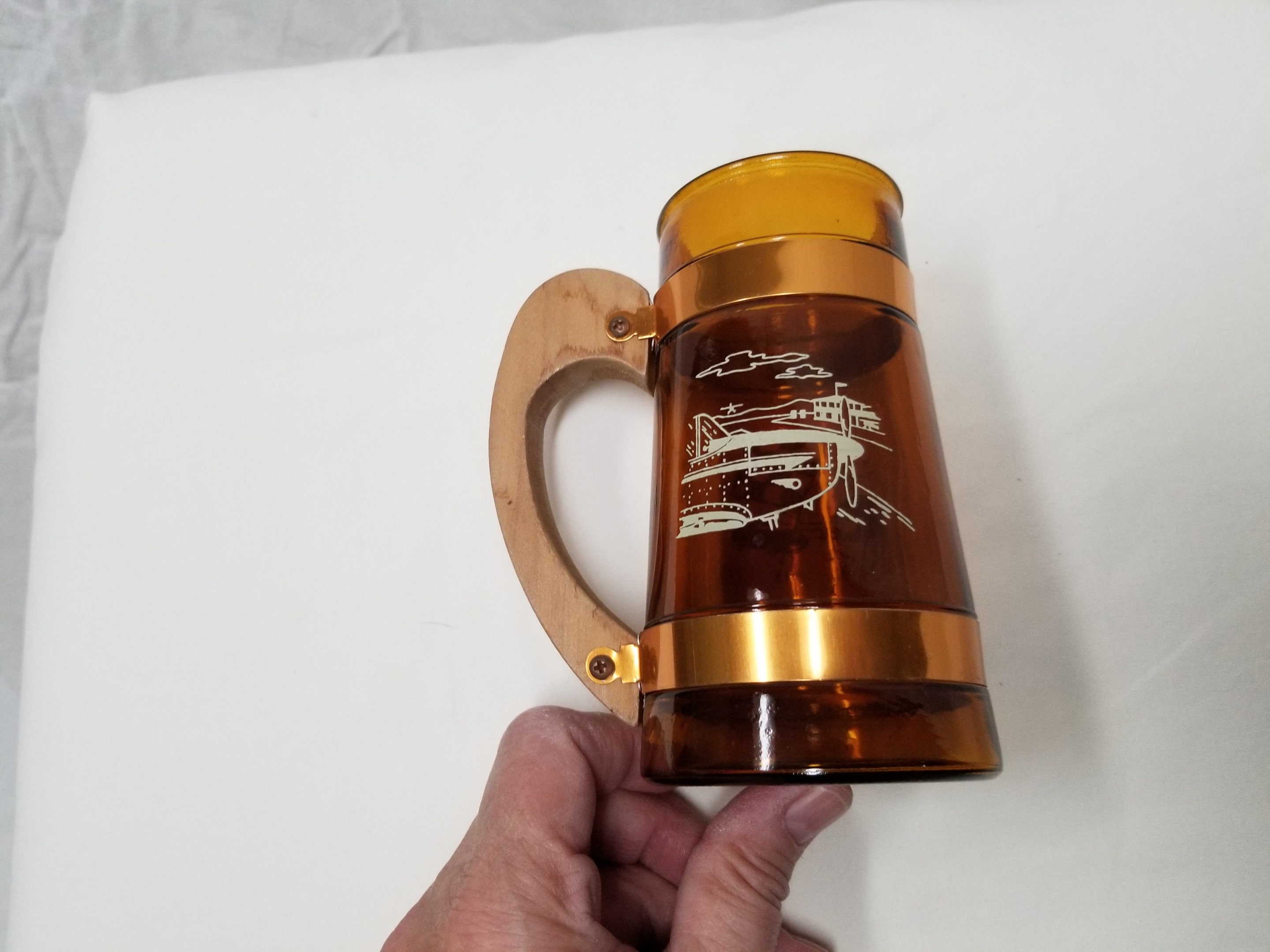 Six Sierra Ware Sportsman Beer Mugs and Tray Sportsman Gift Etsy