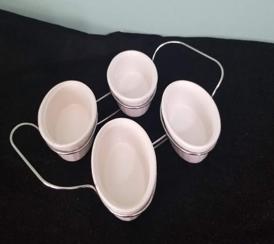 Ramekin Dishes White Oval Ramekins With Frame Ceramic Baking Etsy
