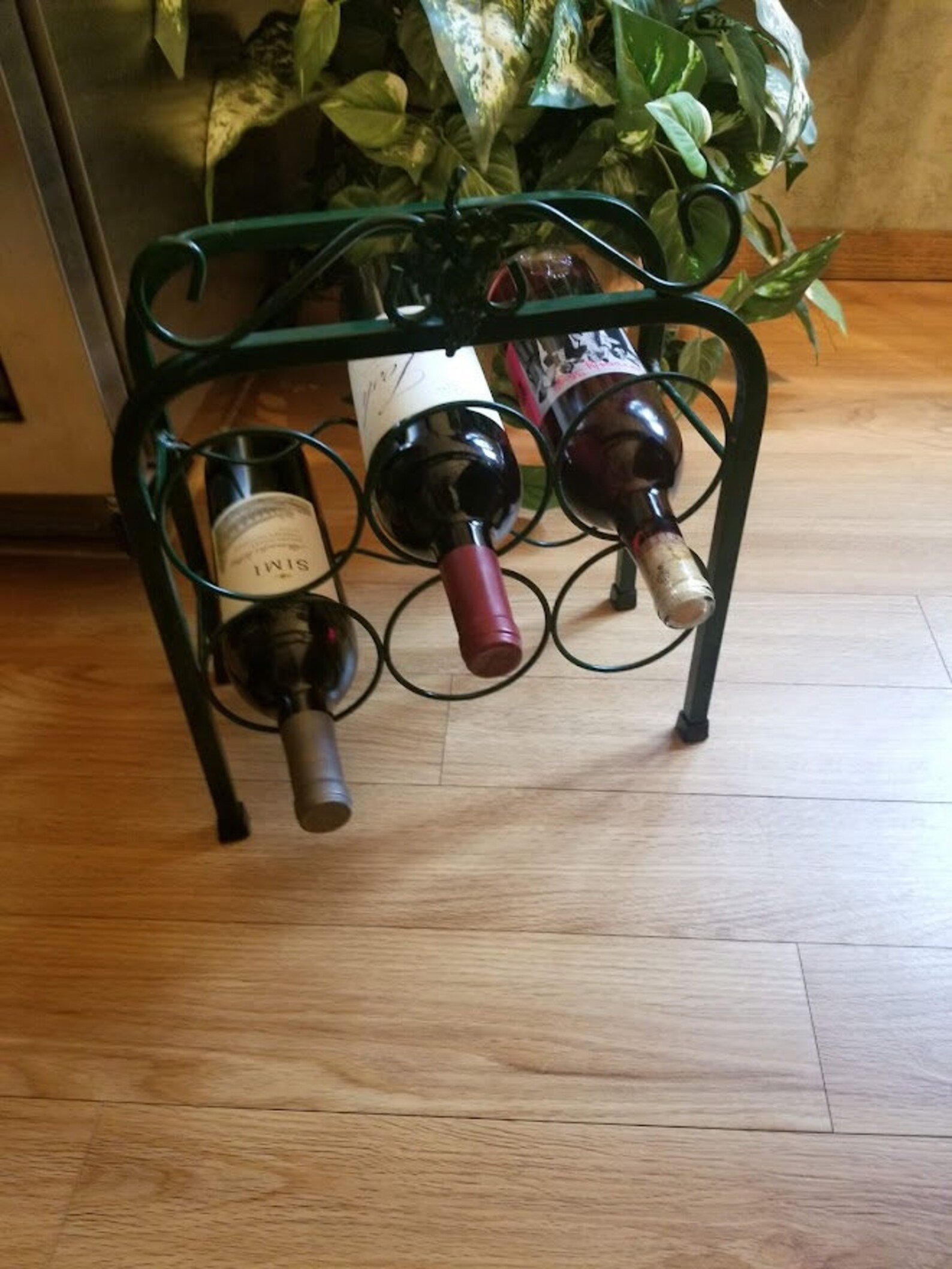 Green Metal Wine Rack Floor Wine Racks Six Bottle Wine Rack Etsy