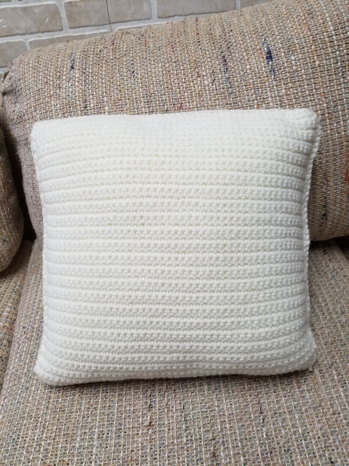Decorative Pillows White Knit Pillow Handmade Knit Pillows Etsy