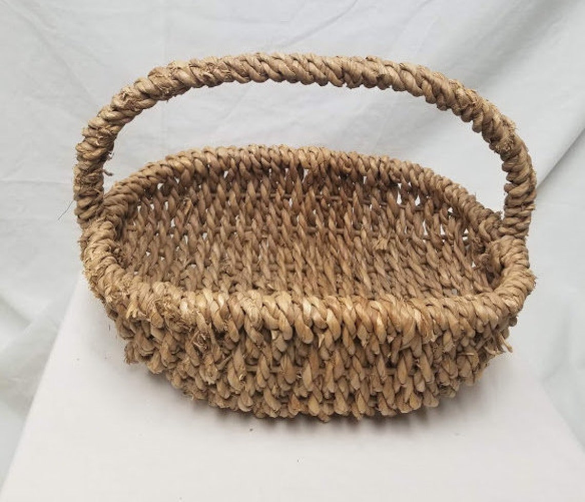 Cesta tejida de madera grande Etsy