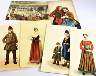 Antyczne szwedzkie pocztówki + Historia Szwecji + Szwedzkie pocztówki Sohlberg + Axel Eliassons + Vintage Efemerydy + Sztokholm + Laponia