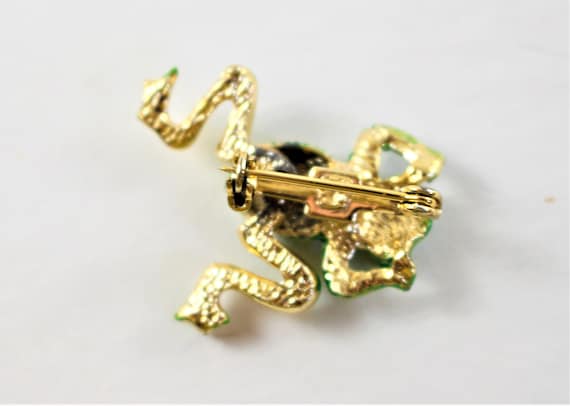 Vintage Jewelry + Green Frog Brooch + Frog Lapel … - image 6