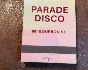 1980’s “Parade Disco” Bourbon Pub Parade UNSTRUCK Matchbook + Gay Bar + Gay Interest + 801 Bourbon Street+ Vintage