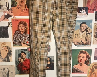 HTF Vintage Burberry London Nova Check Plaid Trouser Pants- Made in Romania