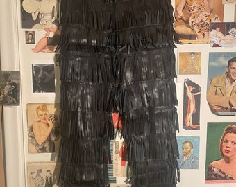 RARE 1990's Vintage Jean Paul Gaultier CUIR 100% Italian Leather All Over Fringe Pants