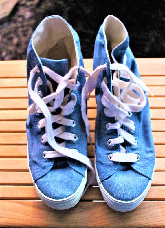 Vintage Esprit Canvas High Top Women's Sneakers + Fau… - Gem