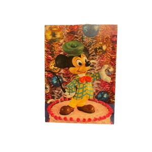 1966 Disney Micky Holographische 3D Postkarte + Gedruckt in Japan + Feier Micky Maus Postkarte + 3D Beweglicher Micky + WC Jones Verlag