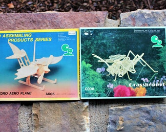 Vintage IQ Assembling Product Series + Model Making + Vintage Activity + Hydro Aero Plane Model + Grasshopper Model + Building for Kids