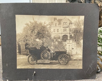 RARE VERY EARLY 1910 Rambler Automobile Photo Advertisement + Automobilia  + Thomas B. Jeffery Co + Antique Rambler Car + Kenosha Wisconsin