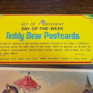 Vintage 7 Days of the Week Teddy Bear Postcards NOS + Replicas ...