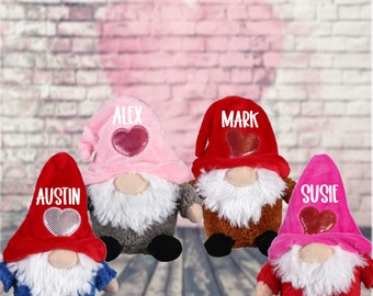 Personalized Plush Valentine Gnome | Valentine Plush Gnome  | Valentine Stuffed Animal | Plush Gnome Gift | Personalized Kids Valentine