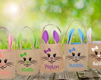 Personalized Easter Basket | Bunny Ear Easter Basket | Girl Easter Basket | Boy Easter Basket | Easter Personalized