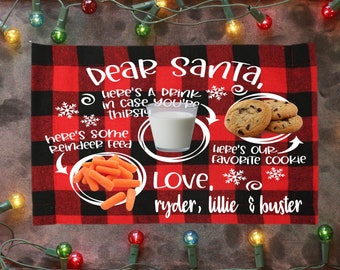 Dear Santa Placemat | Milk for Santa Mug | Cookies for Santa Plate | Milk and Cookies | Reindeer Carrot | Personalized Christmas Placemat