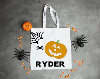 Halloween Trick or Treat Bag, Personalized Halloween Tote, Trick or Treat Tote, Halloween Bag for Kids, Treat Sack, Trick For Treat Bag