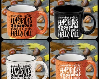 Happy Fall Wordart Campfire Mug | Camping Mug | Fall Mug | Autumn Mug | Special Gift