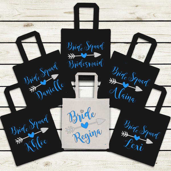 Personalized Bride Squad Tote | Bachelorette Party Totes | Bridesmaid Tote Bag | Team Bride Tote Bags | Bride Squad | QUANTITY DISCOUNT
