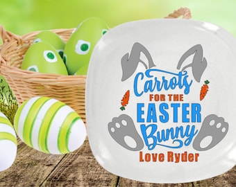 Carrots for the Easter Bunny Plate | Easter Bunny Plate | Personalized Easter Plate | Personalized Kids Easter Plate