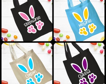 Personalized Easter Bunny Tote Bag | Bunny Tote Bag | Customized Cute Tote Bag | Cute Easter Gifts | Easter Gifts for Kids | Easter Treats