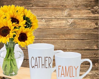 Thanksgiving Farmhouse Mugs | Holiday Mugs | Fall Mugs | Coffee Lover Gift | Teacher Gift | Perfect Gift | Custom Text Available