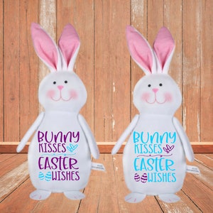 Bunny Kisses Easter Wishes Plush Easter Bunny | Easter Basket Bunny | Kids Easter Basket Stuffer | Plush Easter Rabbit | Can Be Personalized