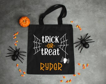 Halloween Trick or Treat Bag, Personalized Halloween Tote, Trick or Treat Tote, Halloween Bag for Kids, Treat Sack, Trick For Treat Bag